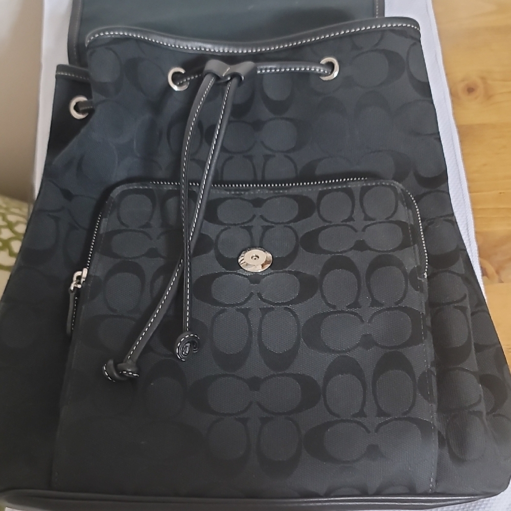 Coach Black Monogram Backpack - Picture 4 of 7